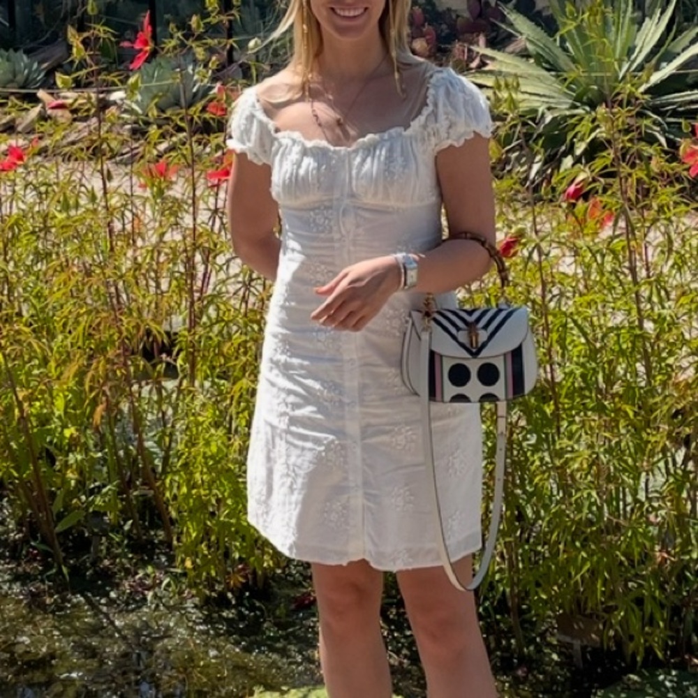 Aqua White Off-Shoulder Dress